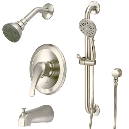Olympia Single Handle Tub/Shower Trim Set W/Handheld in PVD Brushed Nickel TD-2300-ADA-BN